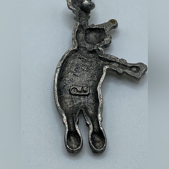 Pewter Dangling Clown with Umbrella On a Chain - Picture 3 of 5